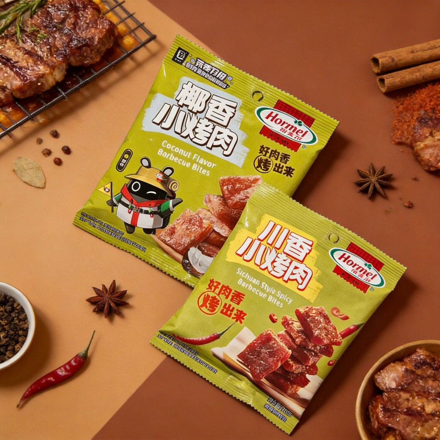 荷美尔椰香小烤肉 川香小烤肉30克肉干熏烤烤肉零食临期肉脯特价