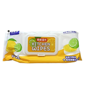 洁明净厨房湿巾60抽厨房表面清洁去油除污不留痕迹临期特价