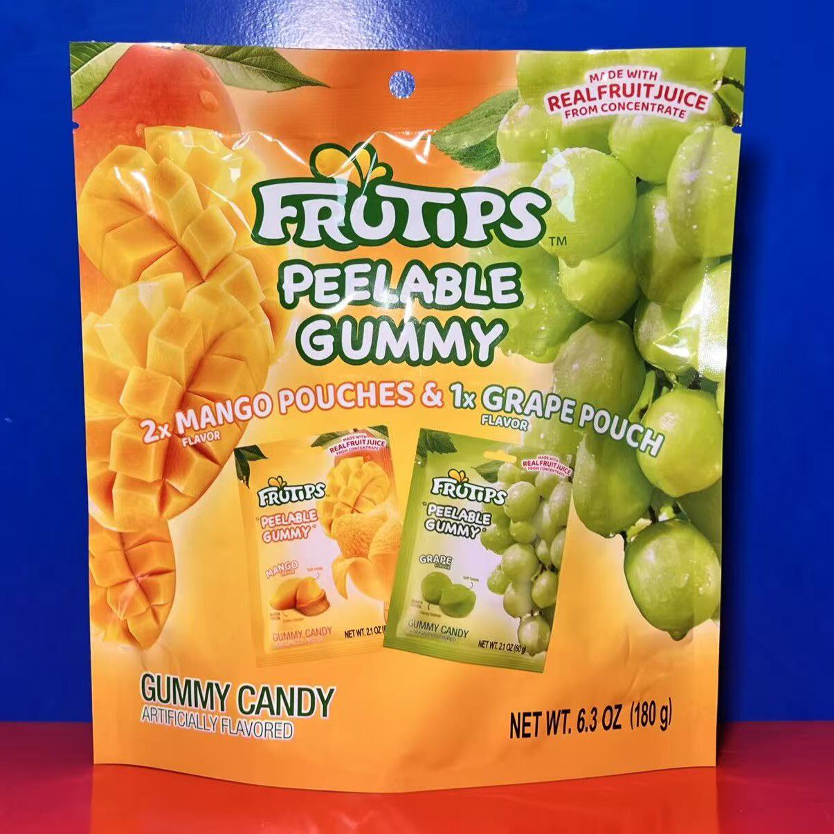 趣满果FRUTIPS剥皮果汁软糖组合装180克休闲零食糖果临期特价