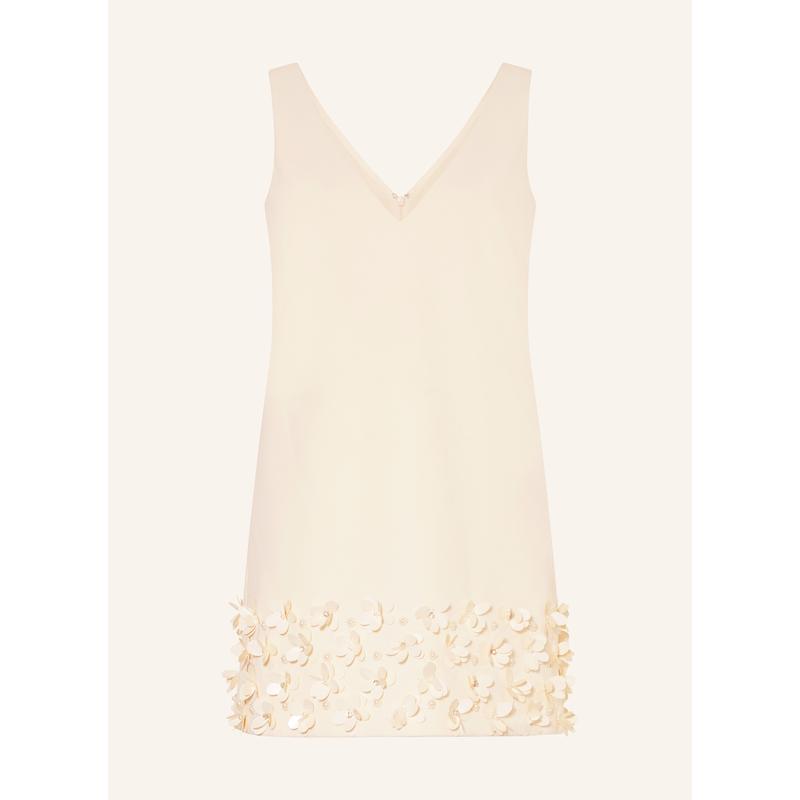 Self-Portrait亮片连衣裙修身两面领无袖腰间抽绳后中拉链侧袋亮