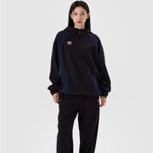 现货UMBRO茵宝卫衣中性ACTIVE BOLDLINE半拉链连帽衫 抽绳卫衣男女