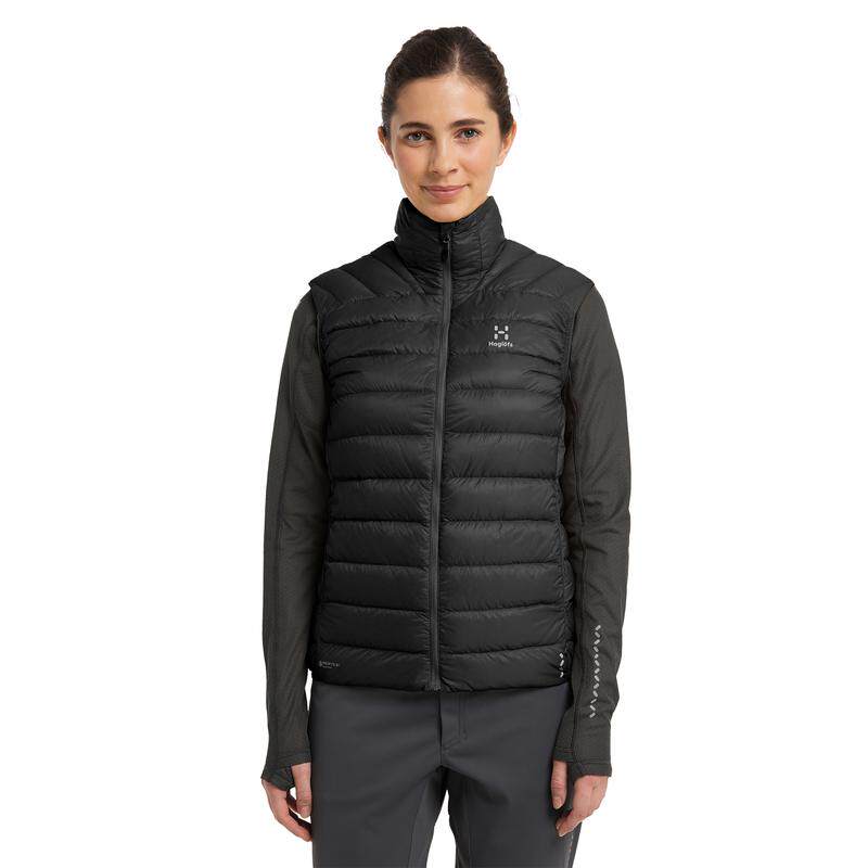 HAGLOFS女士羽绒马甲防水防风保暖保暖马甲立领短款户外马甲