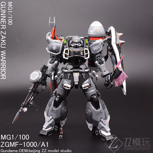 ZZ模玩万代高达模型代工MG100SEED炮击扎古改色喷涂成品