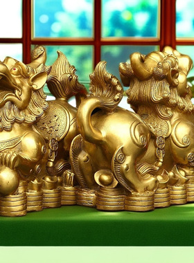 铜貔貅摆件办公室桌摆设貔恘公母一对皮丘店铺聚宝盆客厅家居装饰