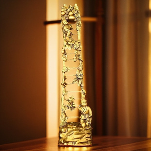 步步高升登天梯摆件纯铜欢喜童子福禄吉祥客厅办公室桌面礼品o