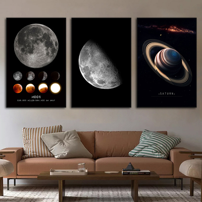 天空宇宙行星客厅卧室简约风挂画