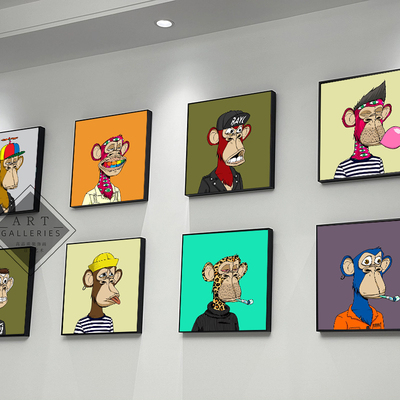 nft挂画无聊猿卡通猴子潮流版画