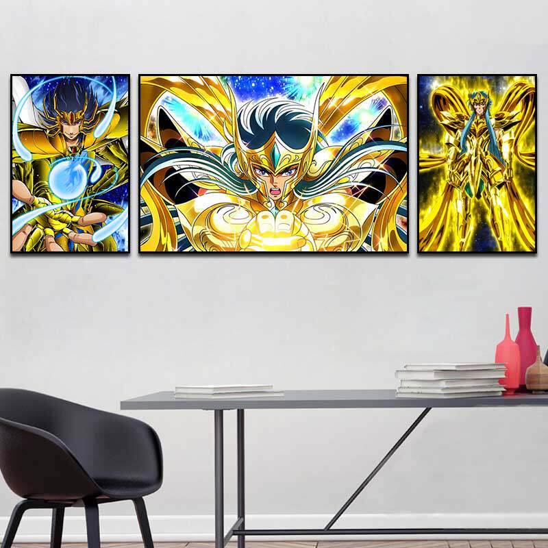 黄金十二圣斗士动漫风雅典娜挂画