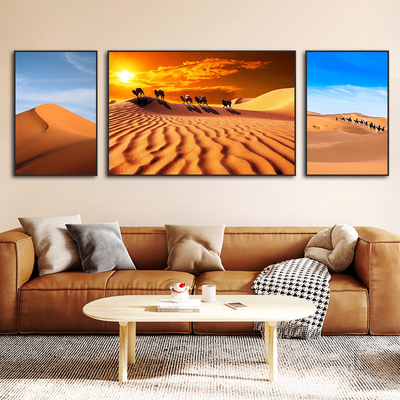 摄影挂画沙漠骆驼客厅风景装饰画