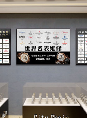 名表装饰画手表维修服务中心名牌保养店手表挂画奢侈品寄卖行壁画