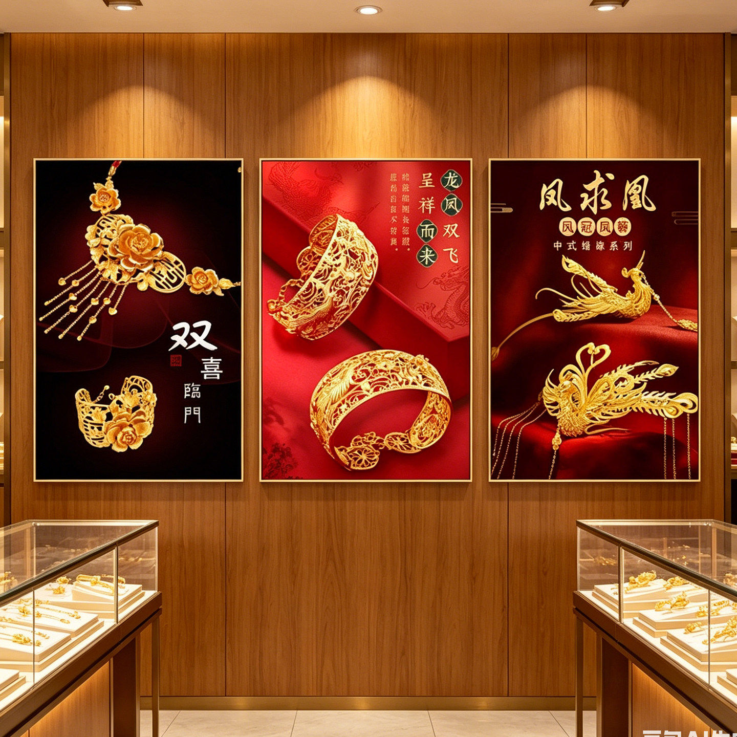 寄卖典当行墙面装饰画金店黄金古钱币挂画珠宝回收当铺广告牌壁画