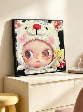 潮玩卡通装饰画女生卧室儿童房电竞房挂画客厅甜酷小众桌面摆件画