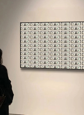潮流服装店咖啡店挂画美金装饰画版画工作室办公室画廊美元壁画