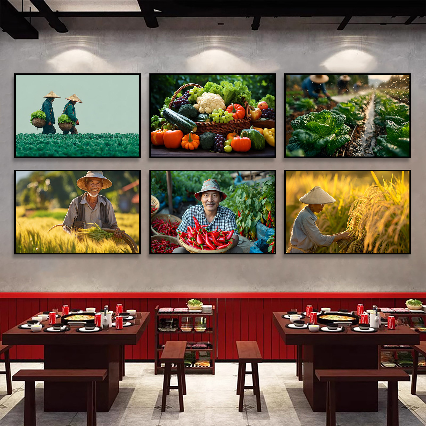 粮食农作物装饰画新中式饭店酒楼包间现代风背景墙壁画农家乐挂画