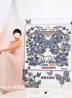 蝴蝶丝巾亚克力装饰画客厅卧室北欧高级轻奢装裱挂画高档餐厅壁画