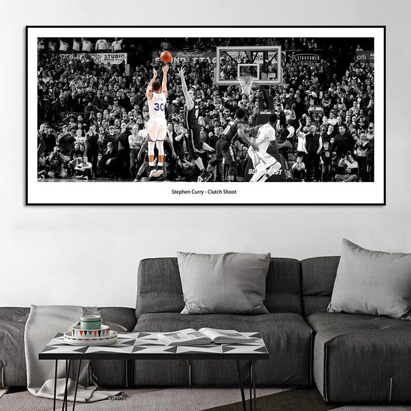 球星库里装饰画乔丹最后一投画沙发背景墙詹姆斯壁画篮球明星挂画