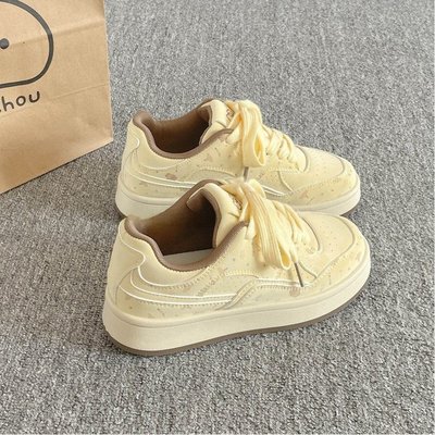 鞋子女鞋休闲百搭小众厚底小白鞋女款2025新款春秋学生板鞋面包鞋