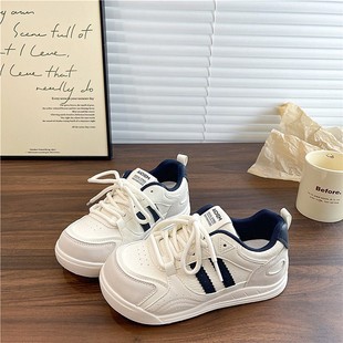 德训鞋 港风厚底小白鞋 新款 2025秋季 女 女ins学生百搭运动休闲板鞋