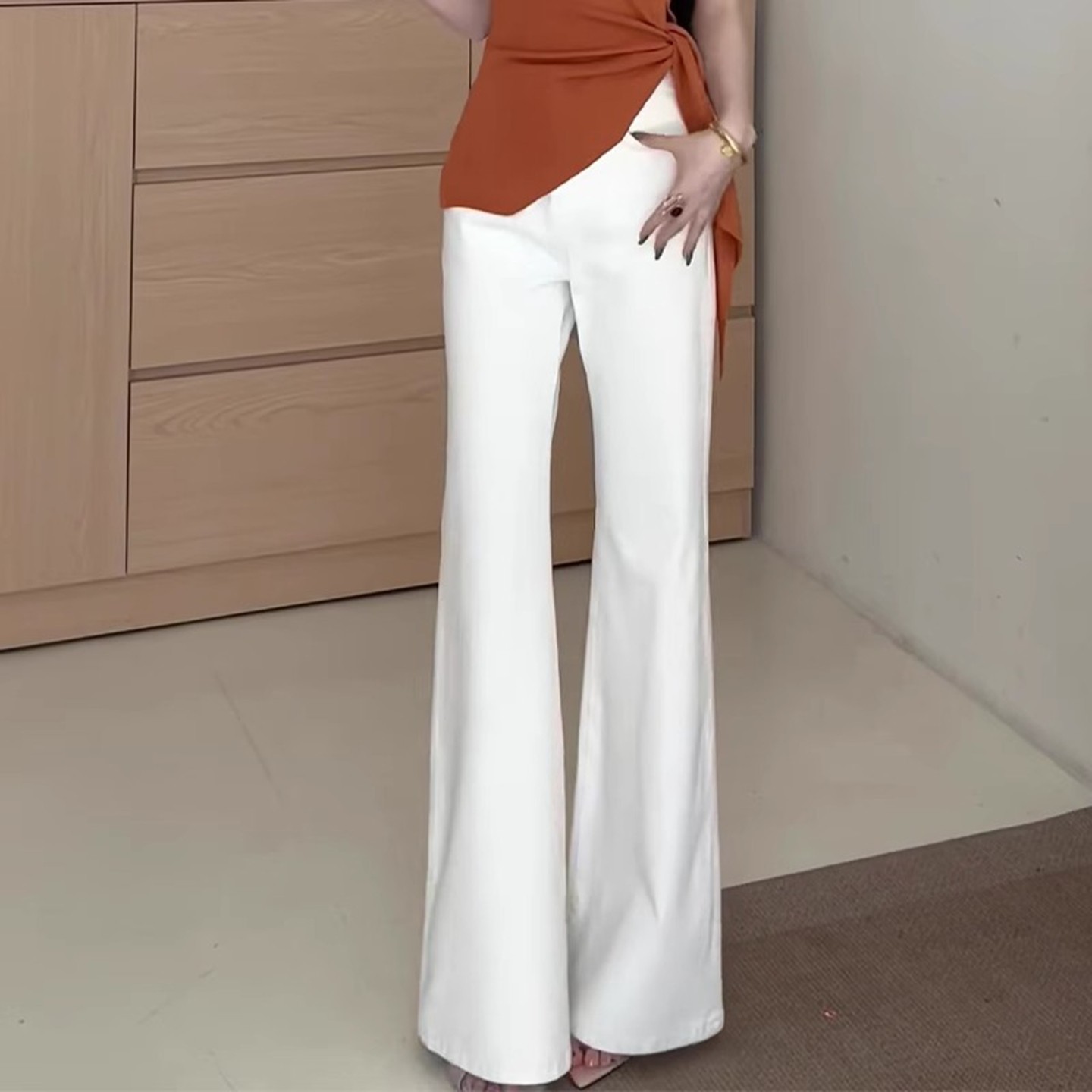 高端时尚白色直筒休闲裤女2025秋季新款高个子显瘦显腿长百搭裤子,女装/女士精品,大码裤装,淘宝优惠券,粉丝福利购,淘宝优惠卷