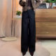 裤 极简风黑色阔腿裤 高腰通勤简约显瘦垂感直筒西装 2026新款 女春季
