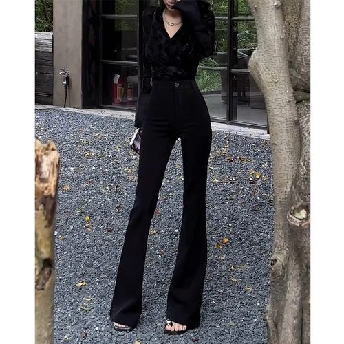 小个子休闲西装喇叭裤