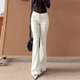 女夏季 米白色微喇裤 2026新款 时尚 版 高腰显瘦休闲喇叭裤 型超好看