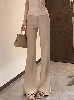 2026春季新款时尚通勤休闲裤子女百搭卡其色显瘦垂感高级感长裤潮