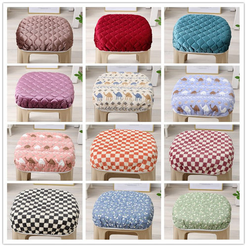 方形凳子套罩加厚加棉椅子坐垫套罩方形餐厅小吃方凳子坐垫可拆洗
