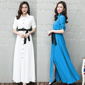 新款 领内搭长裙潮 场合衬衫 女神范衣服超仙打底连衣裙长袖 春秋正式