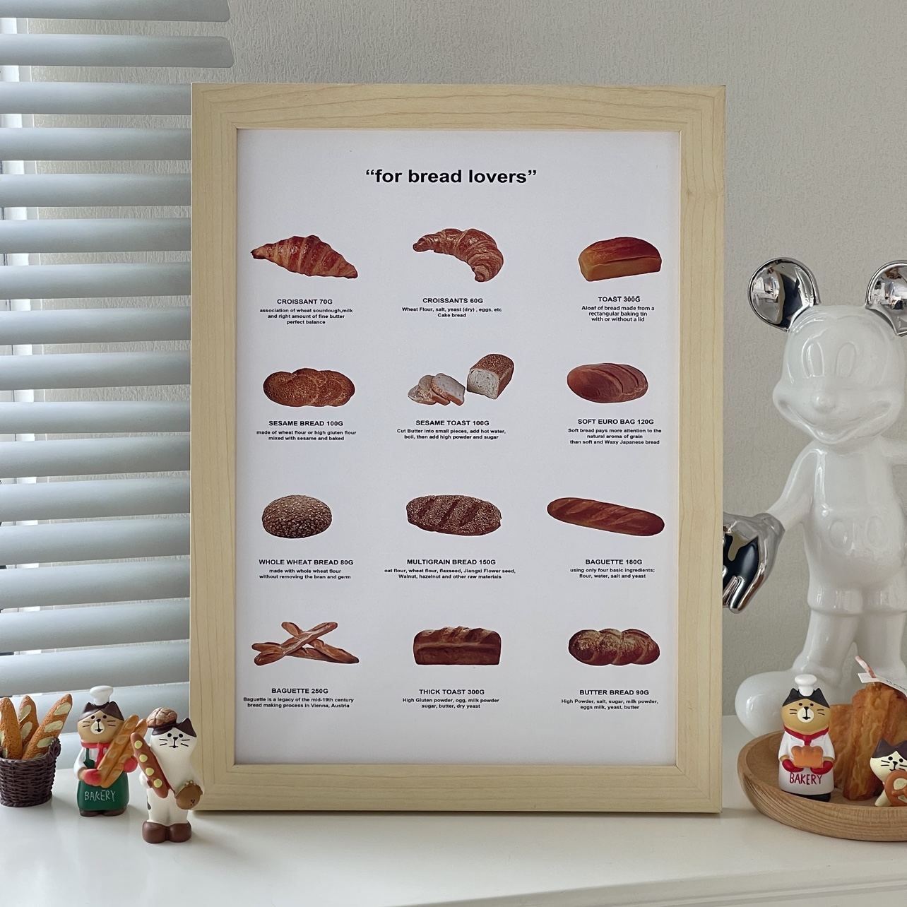 ins韩国面包店装饰摆台画