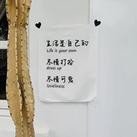 INS WIND Small Fresh Text Coremer Vishing Cloth Room Dormitory Dormitory Decormation Украшение стены Простые литературные украшения гобелен