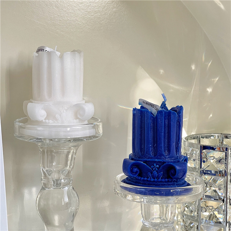 法式复古罗马柱香薰蜡烛克莱因蓝ins中古风氛围感装饰品桌面摆件,家居饰品,香薰蜡烛,淘宝优惠券,粉丝福利购,淘宝优惠卷