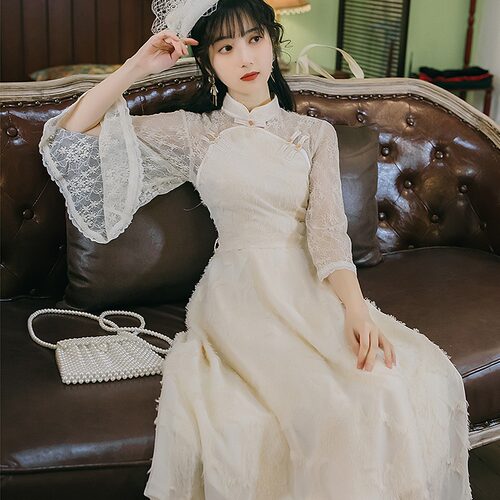 新中式夏季新款温柔甜美气质复古裙少女超仙女裙桔梗裙a字连衣裙