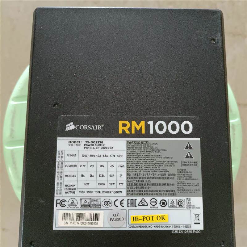 【议价】海盗船电源，RM1000，型号75-002136，成色很好，