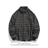 复古宽松休闲细格子衬衫男薄款长袖百搭外套C2261-特价P42，男装衬衫，电商A007-1