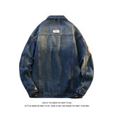 美式潮流肩章轻奢机车风牛仔外套男夹克上衣JA8819-特价P72，男装工装外套，电商A007-1