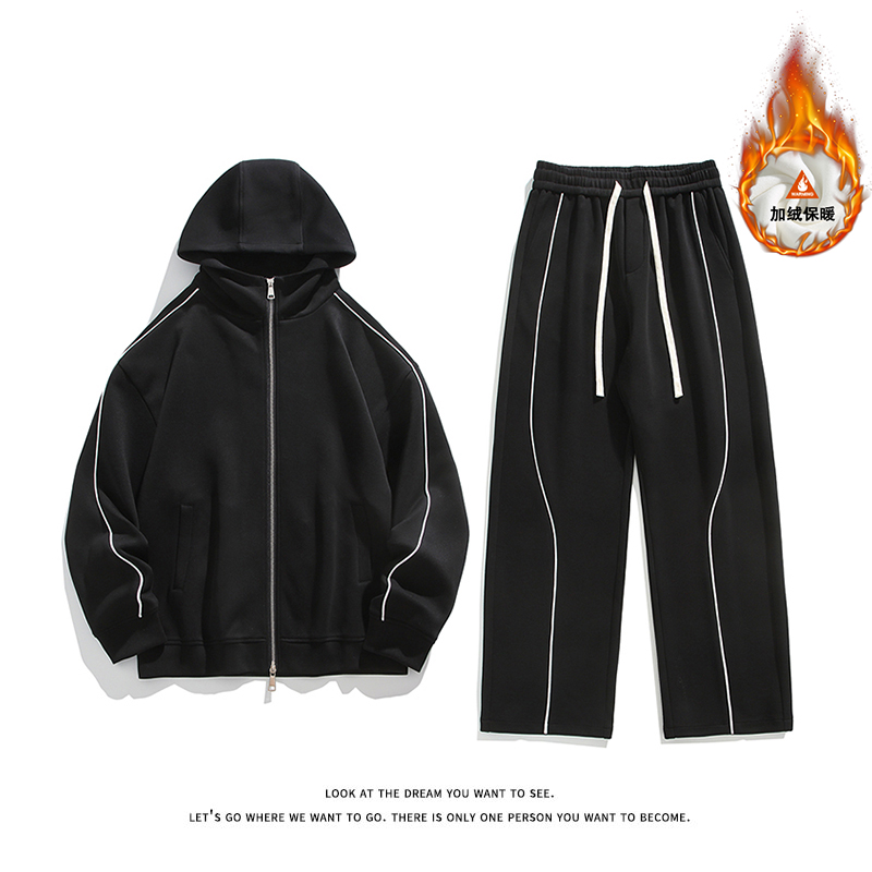 加绒加厚运动服套装W4683JR（加绒）特P60/K8666JR（加绒）特P45，男装休闲套装，电商A007-1