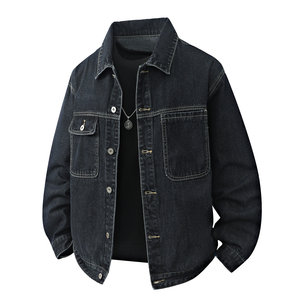 复古风长袖休闲牛仔夹克男宽松翻领百搭工装风外套JA3515-特价P68，男装夹克，电商A007-1