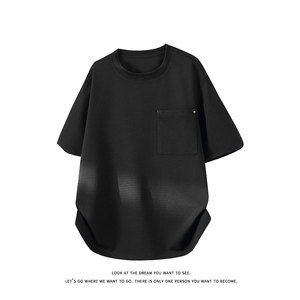 肌理感简约短袖T恤男夏季凉感口袋半袖宽松圆领上衣T3698-特价P22图片