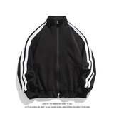 运动撞色开衫卫衣大码宽松休闲立领外套W4641-P48【特价】，女装短外套，电商A007-1