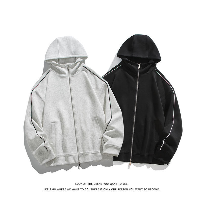 连帽简约外套休闲宽松基础百搭纯色上衣男女同款W4683-特价P55，女装短外套，电商A007-1