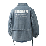 美式街头风牛仔夹克男春秋潮流青少年帅气外套JA685-特价P63，男装夹克，电商A007-1