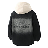 美式复古做旧牛仔夹克男连帽复古风假两件拼接外套JA888-特价P70，男装夹克，电商A007-1