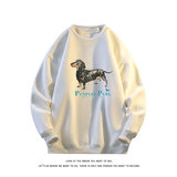 腊肠狗印花卫衣美式圆领套头高级感休闲百搭上衣W4700-特价28，男装卫衣，电商A007-1