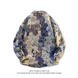 潮牌卡通小熊休闲外套男士宽松提花牛仔外套夹克JA281-特价P51，男装工装外套，电商A007-1