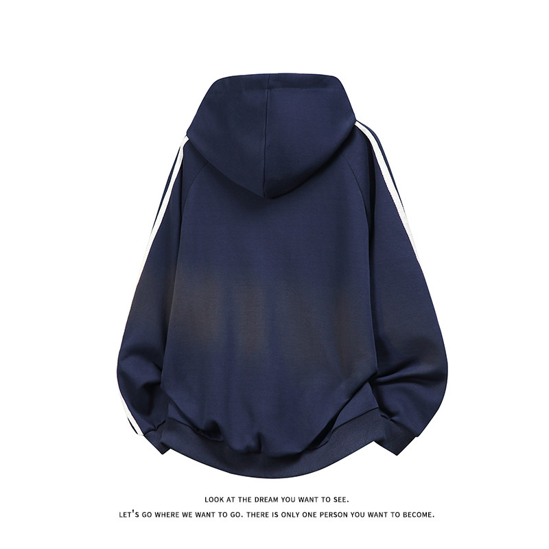 潮流休闲三条杠大码纯色休闲运动连帽卫衣内搭W4604-P50【特价】,男装卫衣,电商A007-1
