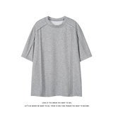 简约美式重磅短袖T恤男女宽松型圆领基础款日常上衣T3702-特价P27，男装T恤，电商A007-1