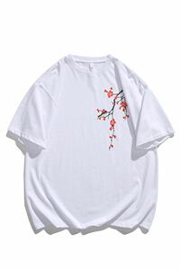 风新中式梅花240克双纱精梳棉半袖短袖T恤T3514-P25【特价】图片