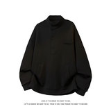 美式立领宽松长袖上衣学院风简约休闲纯色运动卫衣W4703-特价P40，男装卫衣，电商A007-1