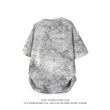 极简休闲风扎染短袖T恤男女宽松圆领重磅百搭上衣T3711-特价P24，男装T恤，电商A007-1